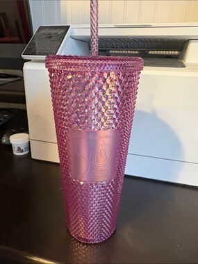 Disney Parks 50th Pink Studded Tumbler with Straw